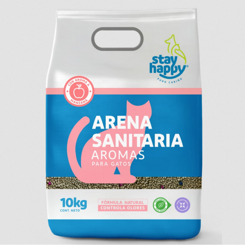 Arena Stay Happy aglutinante manzana 10 kg