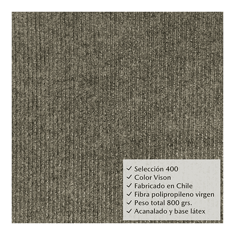 Cubre piso Color vison 4mt x 1mt