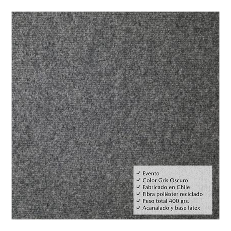 Cubre piso Color gris oscuro 4mt x 1mt